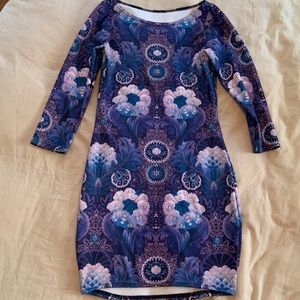 BlackMilk Long Sleeve Fleece Lined Kaleidoscope Dress